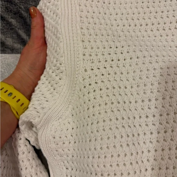 ME+EM White Open-Knit Cotton Sweater Tagged size L, fits more like S-M (!) - Picture 8 of 12